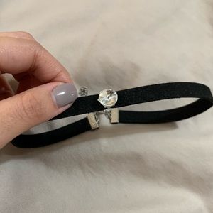 Black choker with a tiny diamond stud!